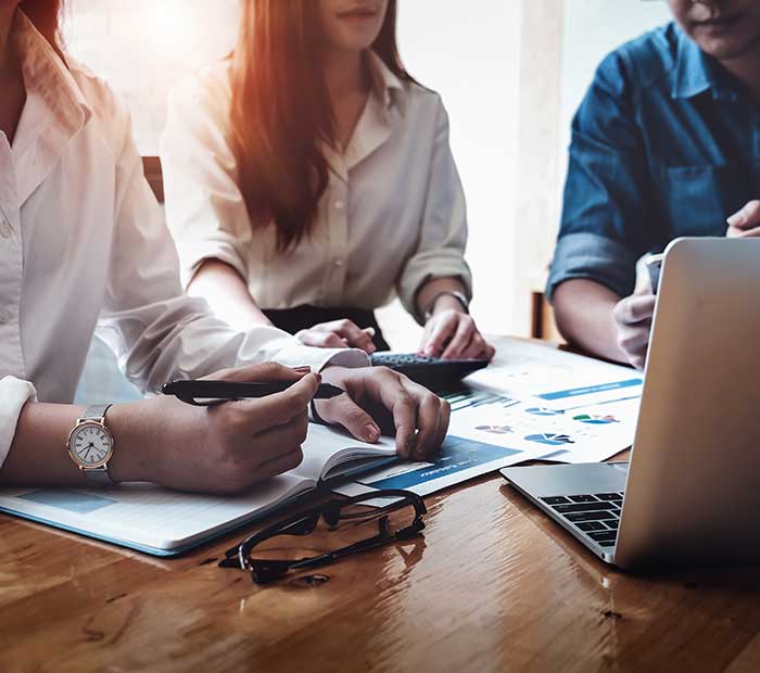 Business man discussing with partner