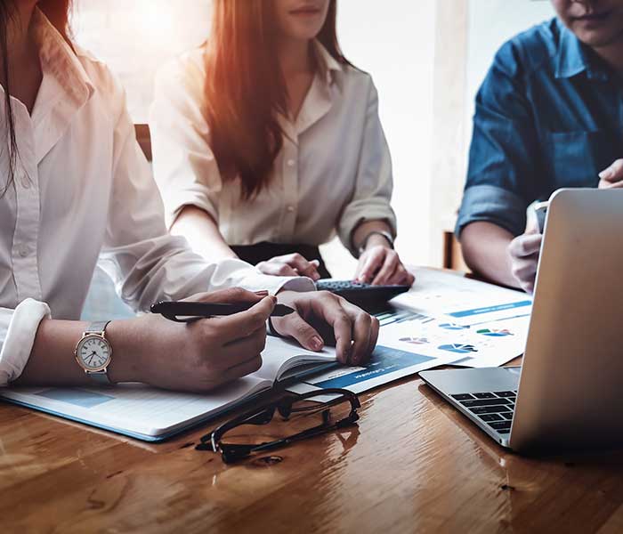 Business man discussing with partner